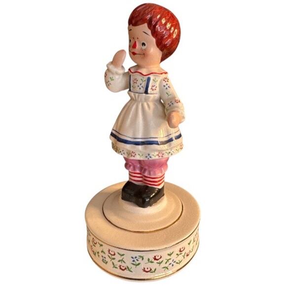 Vintage 1971 Bobbs Merrill Raggefy Ann Figurine Music Box Toyland - Picture 5 of 10